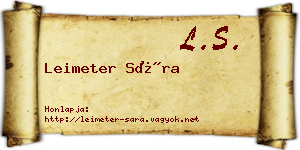 Leimeter Sára névjegykártya